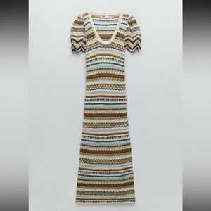 Long Striped Knit Dress